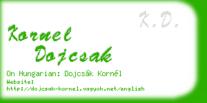 kornel dojcsak business card