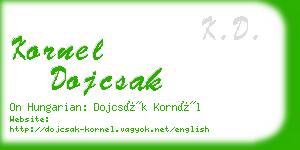 kornel dojcsak business card